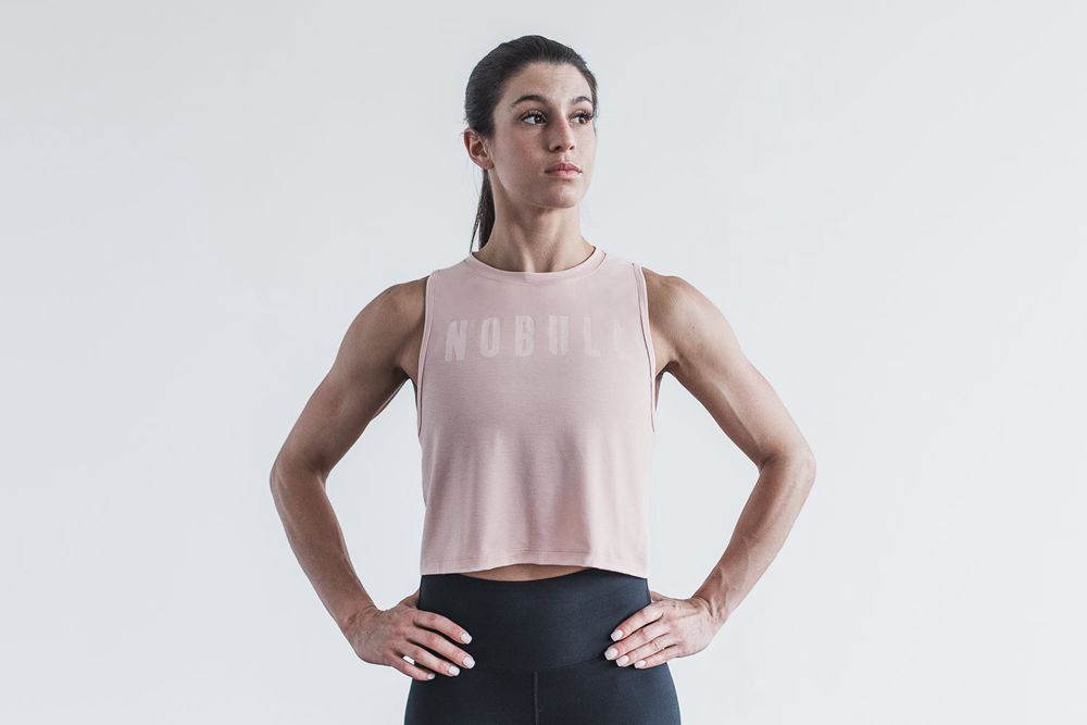 NOBULL Women's Muscle Tank Tops - Dusty Rose - Ireland (7215XLSKF)